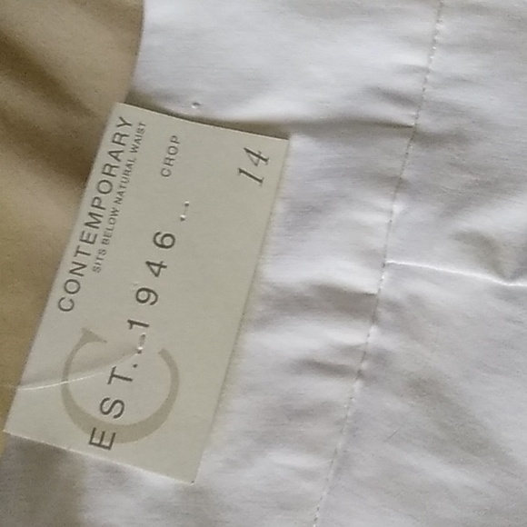 White stretch crop pants,size 14,never worn. - Picture 2 of 6